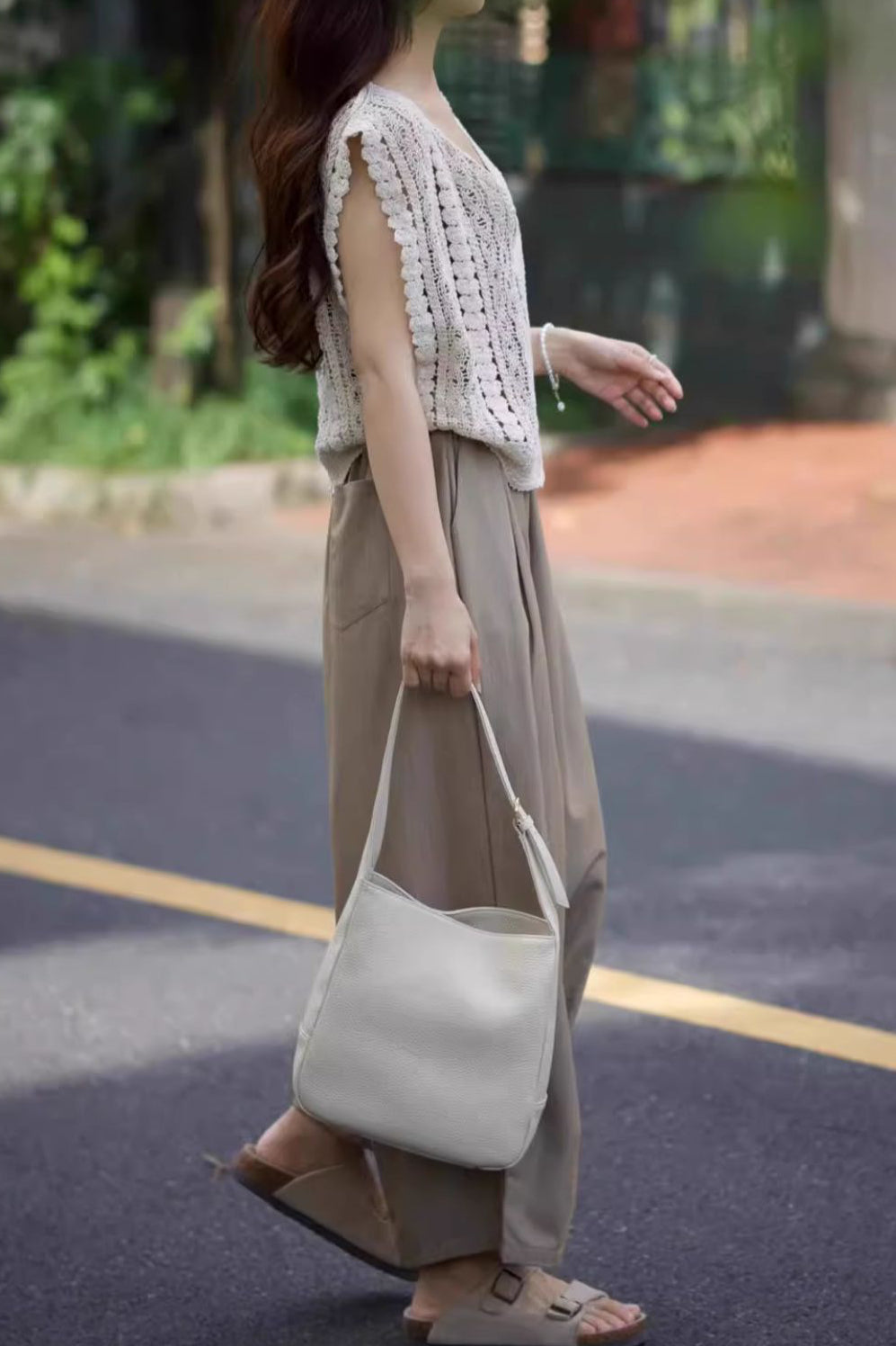 Casual Vacation Knit Hollow-out Three-piece Set - liwisi