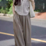 Casual Vacation Knit Hollow-out Three-piece Set - liwisi