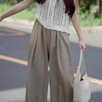 Casual Vacation Knit Hollow-out Three-piece Set - liwisi