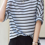 Breathable Comfortable Striped T-shirt - liwisi