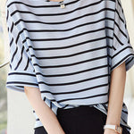 Breathable Comfortable Striped T-shirt - liwisi