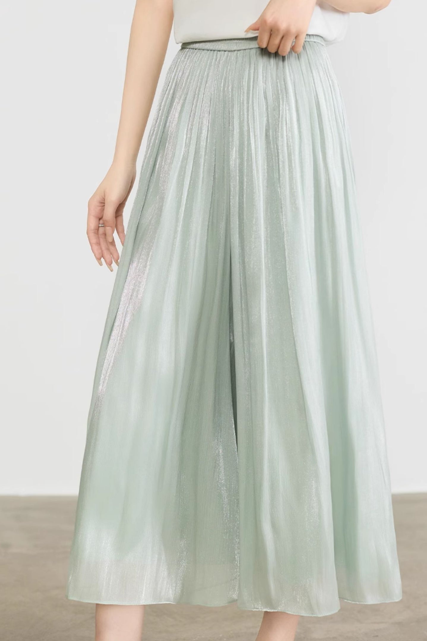 Casual Draped Ice Silk Wide-leg Pants - liwisi