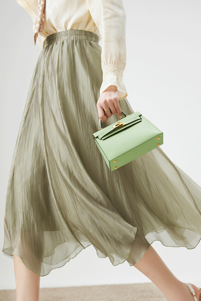 Ruffled Edge Irregular Chiffon Skirt - liwisi