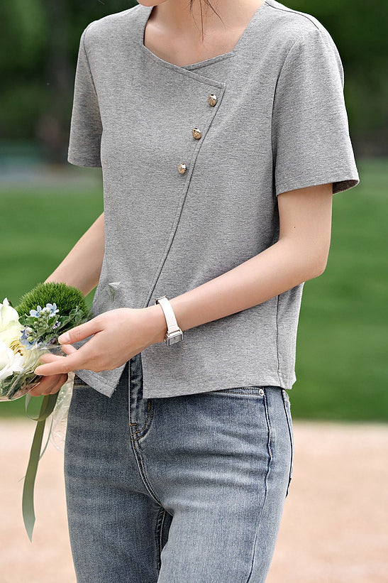 Fashion Split T-shirt - liwisi