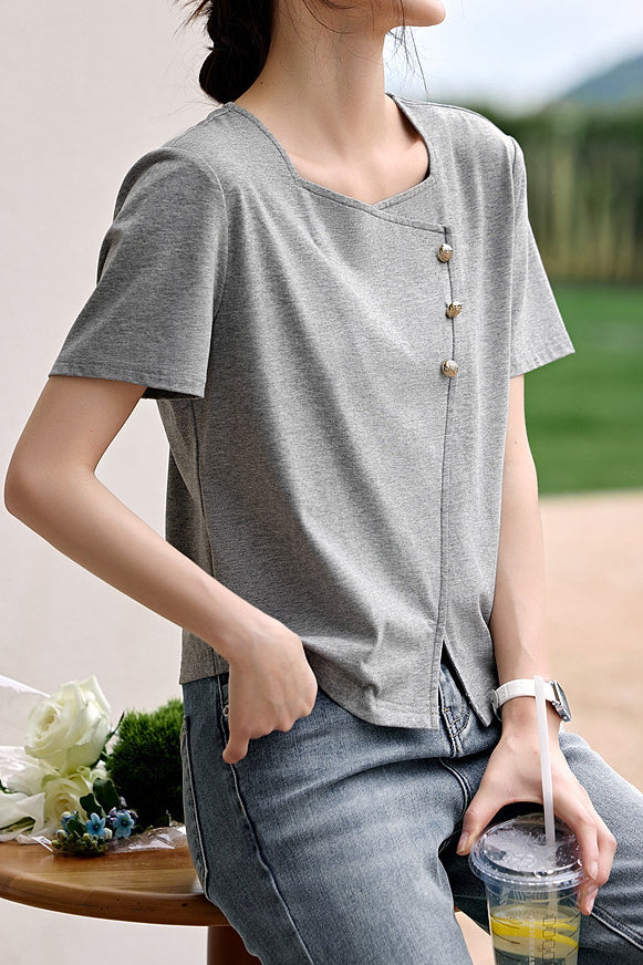 Fashion Split T-shirt - liwisi