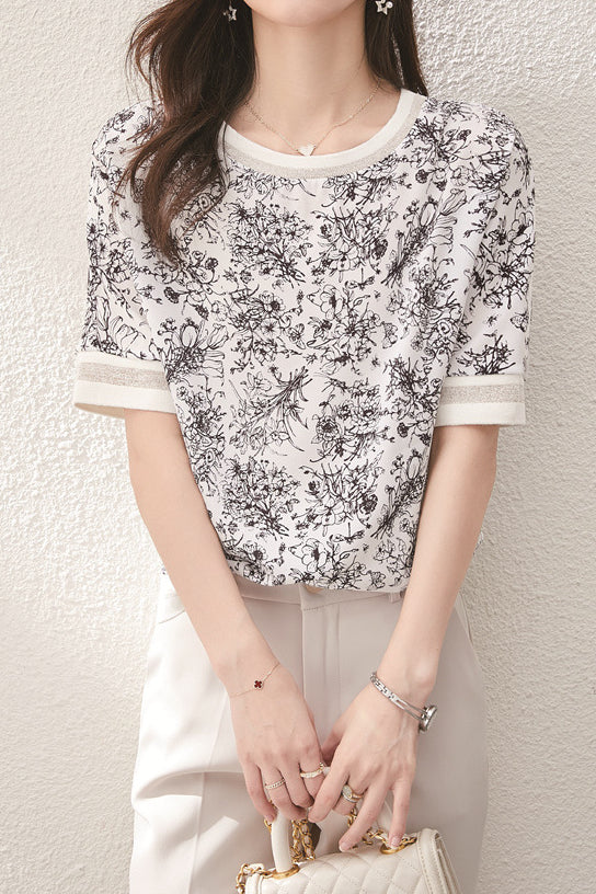 Floral Printed T-shirt - liwisi