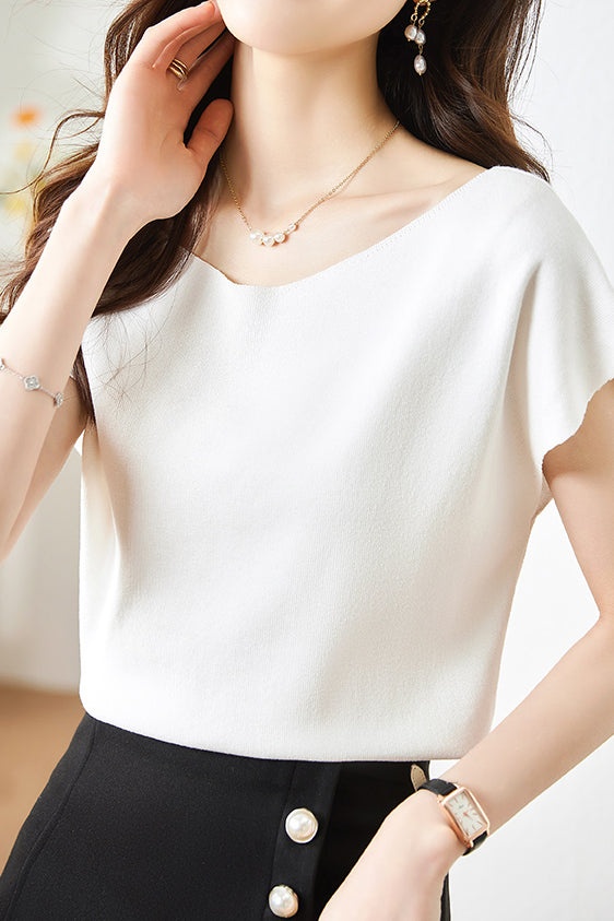 French Minimalist Elegant Shoulder Short Sleeve - liwisi