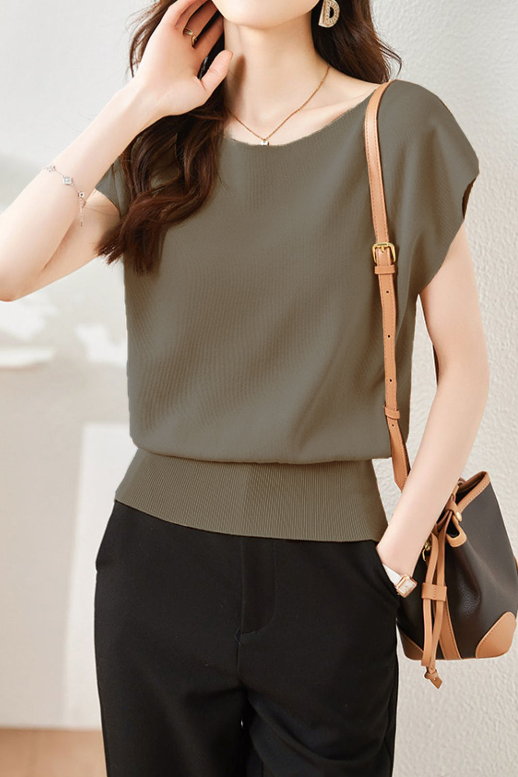 French Minimalist Elegant Shoulder Short Sleeve - liwisi