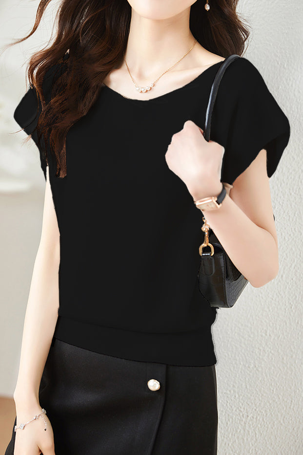 French Minimalist Elegant Shoulder Short Sleeve - liwisi