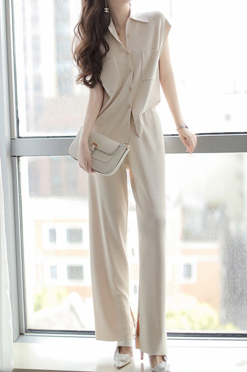 Draped Knit Two-Piece Set - liwisi