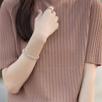 Ice Silk Half High Neck Knit Top - liwisi