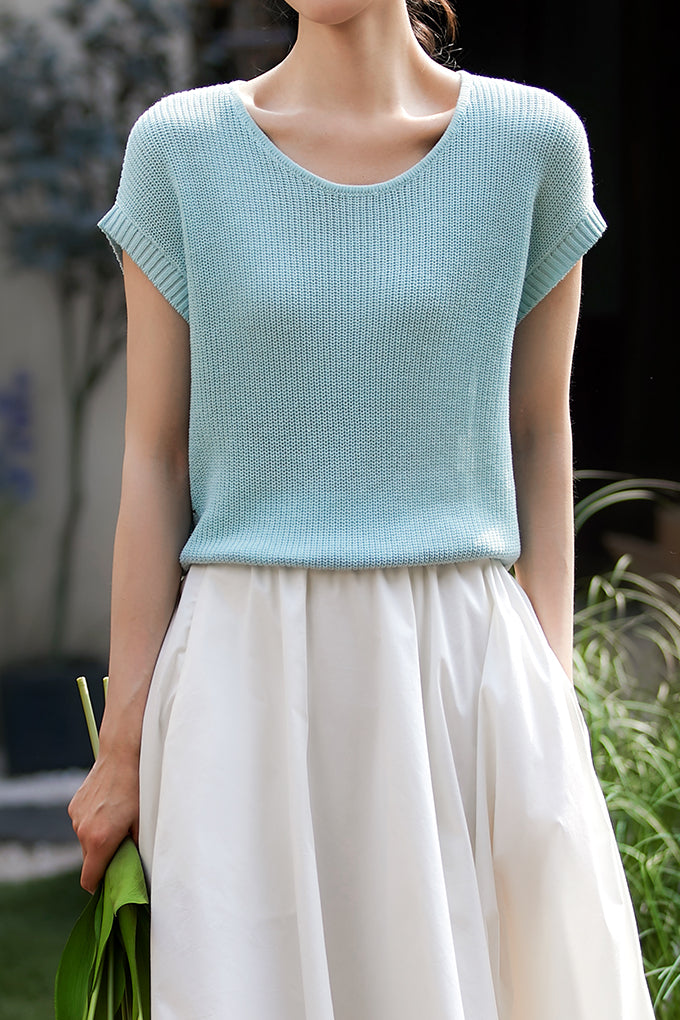 Fashion Ice Silk Knit Top - liwisi