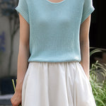 Fashion Ice Silk Knit Top - liwisi