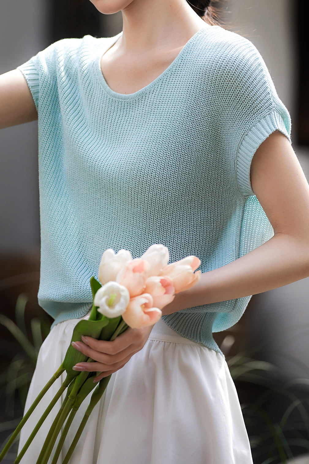 Fashion Ice Silk Knit Top - liwisi
