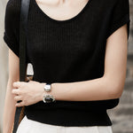 Fashion Ice Silk Knit Top - liwisi