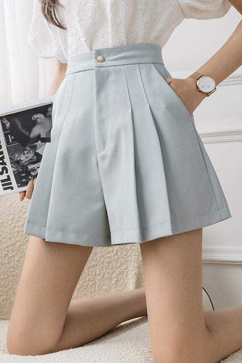 Solid Color Suit Shorts - liwisi