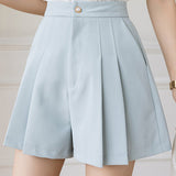 Solid Color Suit Shorts - liwisi