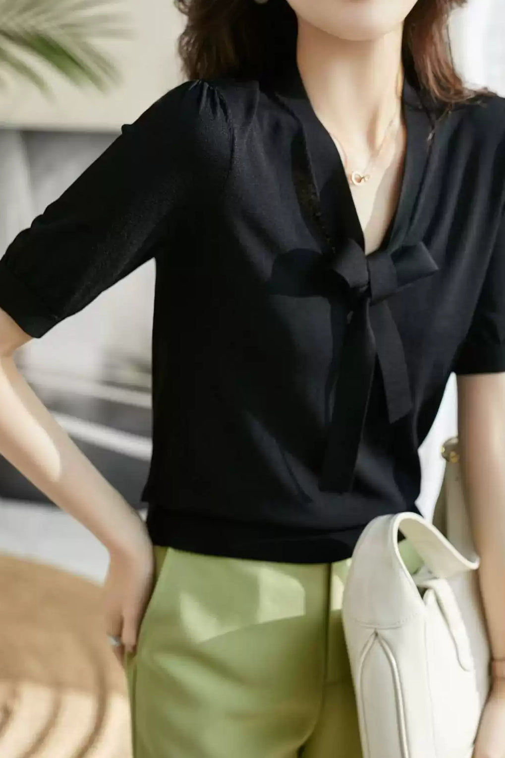 Elegant Tie-Knit Top - liwisi