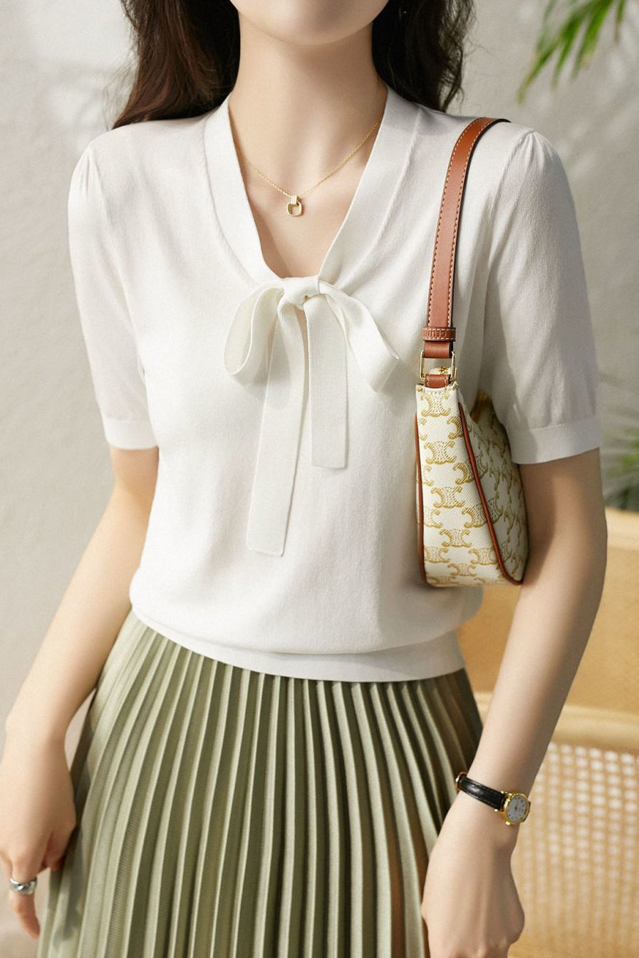 Elegant Tie-Knit Top - liwisi