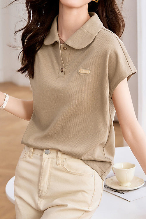 Polo Raglan Sleeve Short T-Shirt - liwisi