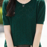 Elegant Hollow Textured Knit Top - liwisi