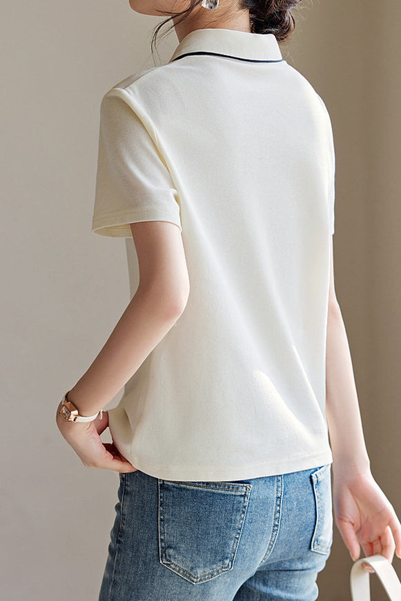 Colorblock Patchwork Short Sleeve Tee - liwisi