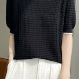 Minimalist Hollow Knit Top - liwisi