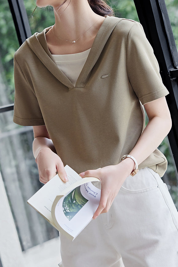 Colorblock Two-in-One T-Shirt - liwisi