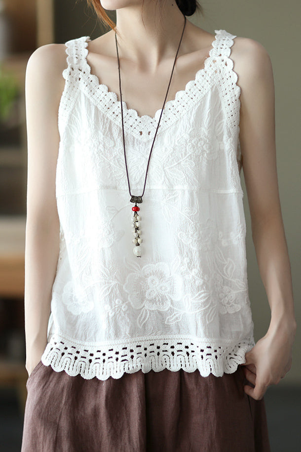 Hollow Embroidered Cami - liwisi