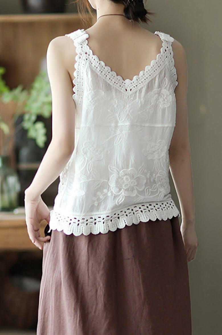 Hollow Embroidered Cami - liwisi