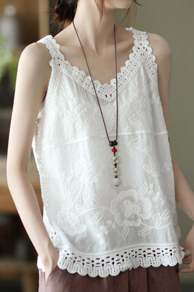 Hollow Embroidered Cami - liwisi