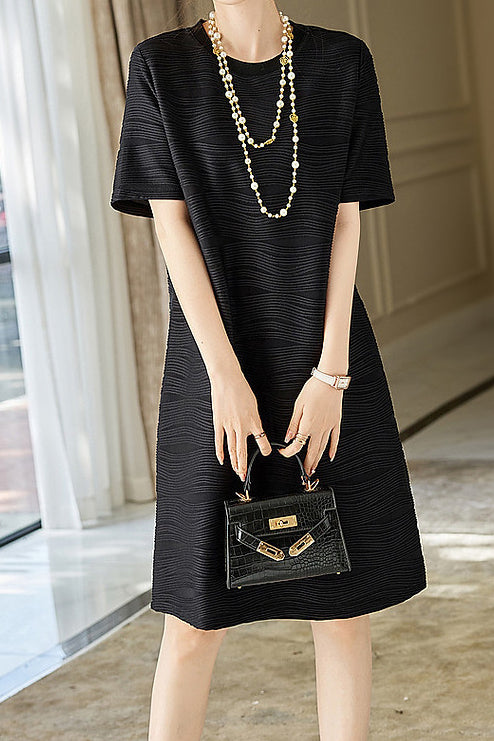 Textured Knit Stretch Dress - liwisi