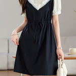 Faux Two-Piece Spliced Dress - liwisi