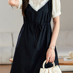 Faux Two-Piece Spliced Dress - liwisi