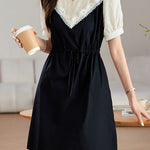 Faux Two-Piece Spliced Dress - liwisi