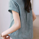 Solid Color Jacquard Shirt - liwisi