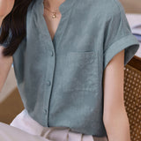 Solid Color Jacquard Shirt - liwisi