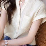 Solid Color Jacquard Shirt - liwisi