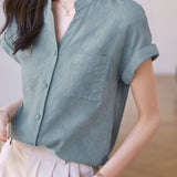 Solid Color Jacquard Shirt - liwisi