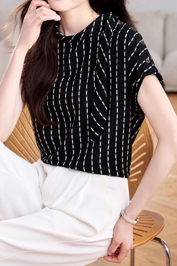 Minimalist Striped Ribbon Shirt - liwisi