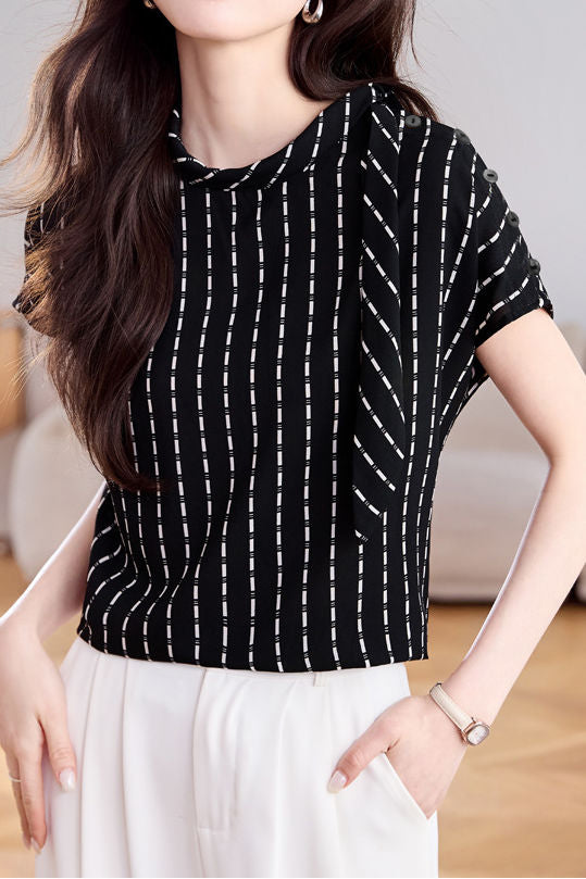 Minimalist Striped Ribbon Shirt - liwisi