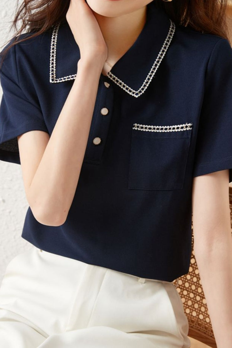 Casual Elegant Striped Polo Shirt - liwisi