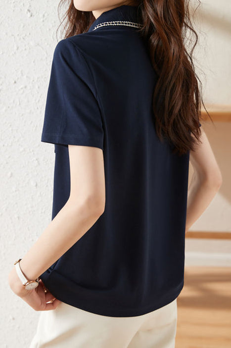 Casual Elegant Striped Polo Shirt - liwisi