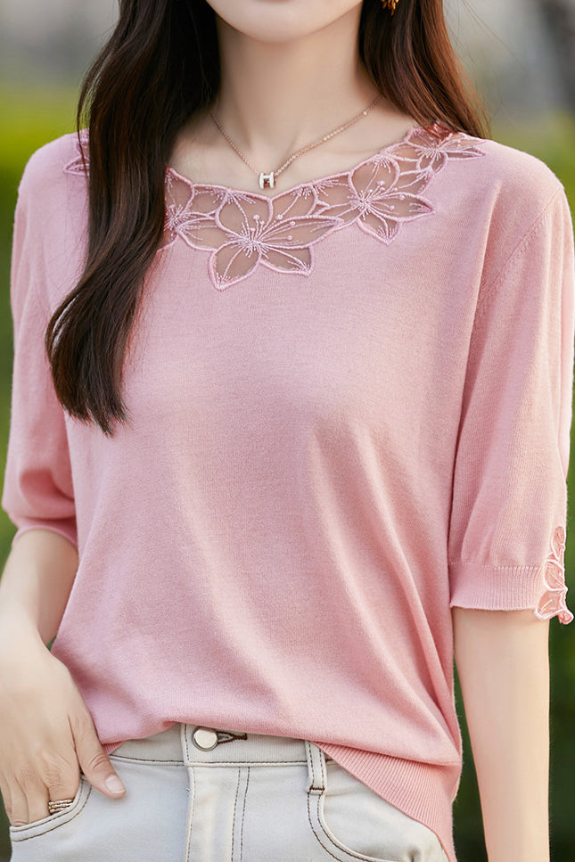 Elegant Hollow Knit Top - liwisi