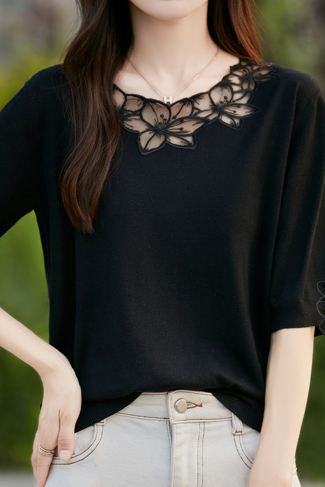 Elegant Hollow Knit Top - liwisi
