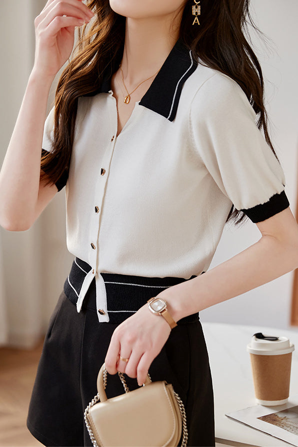French Sweet Collared Knit Sweater - liwisi
