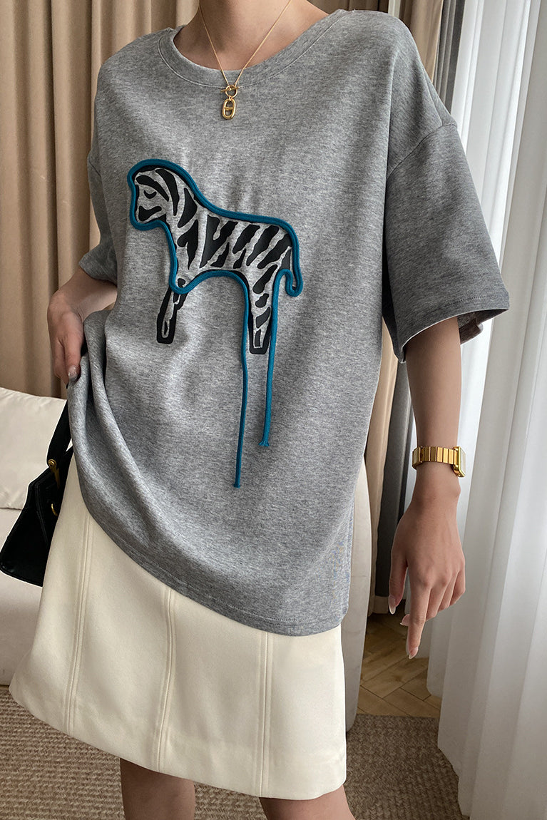 Cute Fun Zebra Print T-Shirt - liwisi