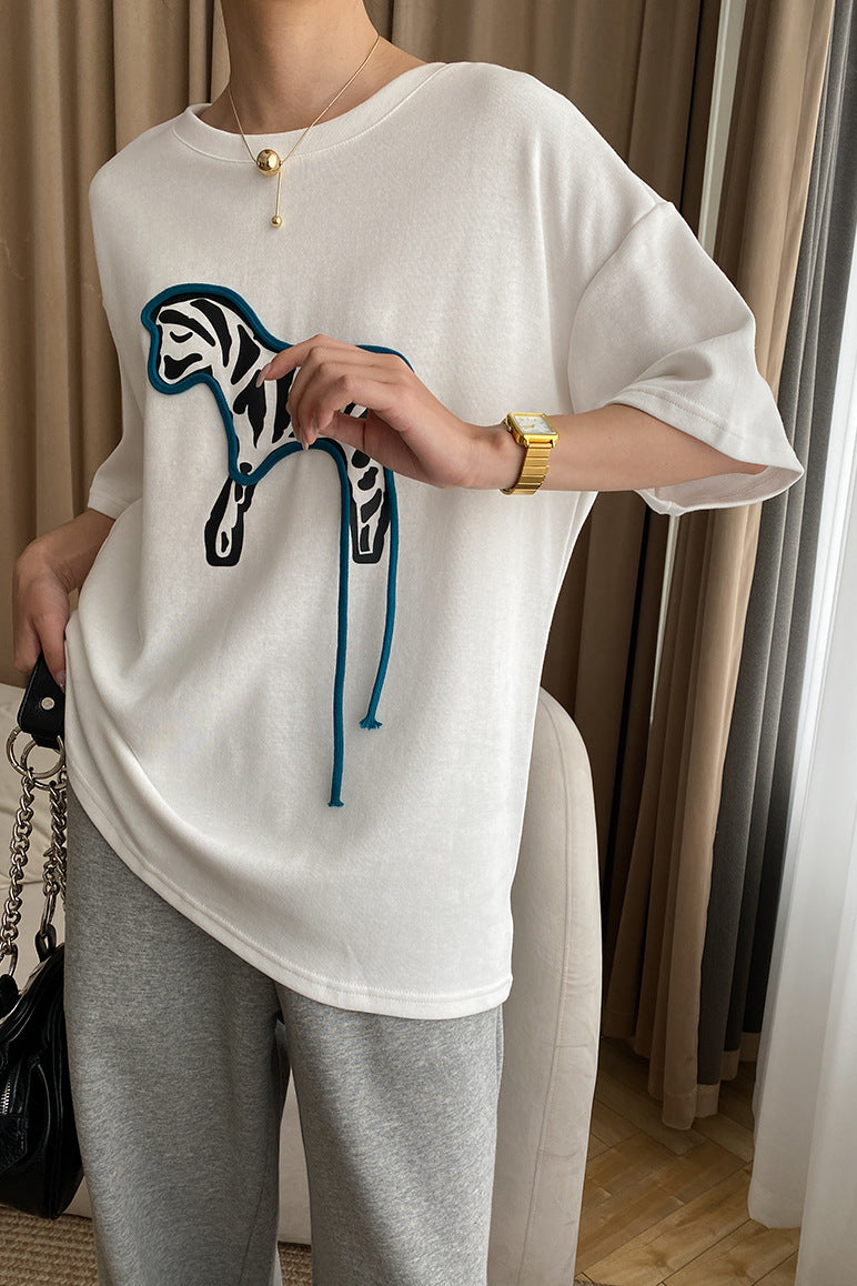 Cute Fun Zebra Print T-Shirt - liwisi