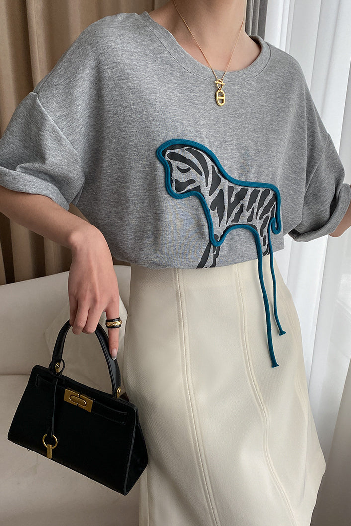 Cute Fun Zebra Print T-Shirt - liwisi