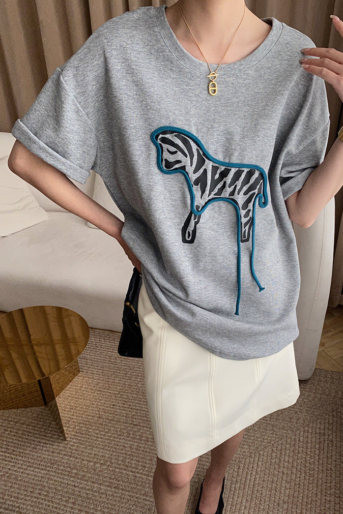 Cute Fun Zebra Print T-Shirt - liwisi